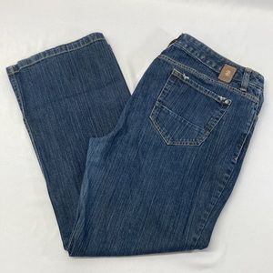 Izod Classic Fit Bootcut Womens Denim Blue Jeans Size 16 Short